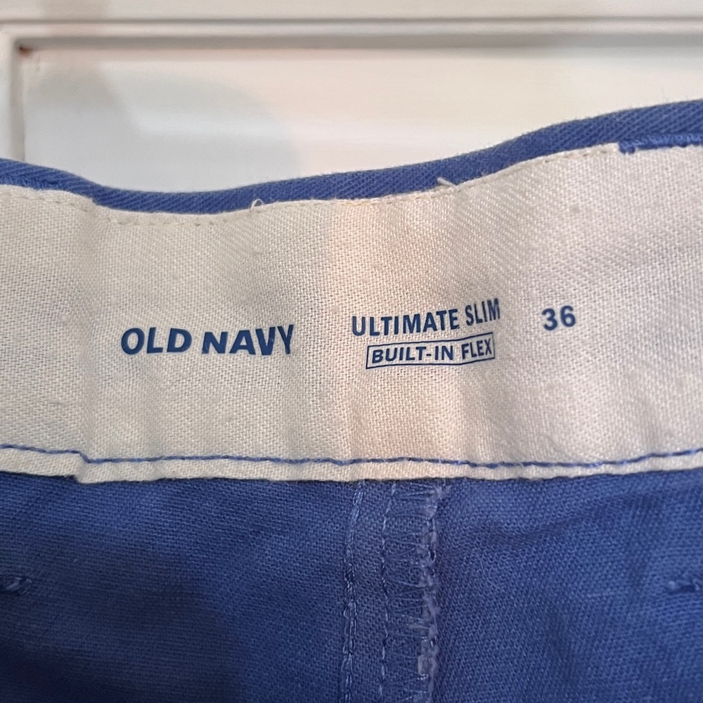 Old‎ Navy Blue Flat Front Shorts Classic Design Ultimate Slim Built-in Flex - Picture 3 of 4
